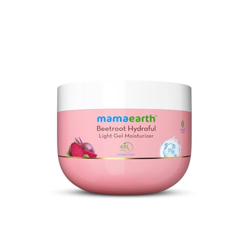Image of Mamaearth Beetroot Hydraful Light Gel Moisturizer with Beetroot & HA for Hydrated Pink Glow 200g| Long-lasting, Nonsticky Hydration| Oil-free, Lightweight, Quick-absorbing| Free from Harmful Chemicals