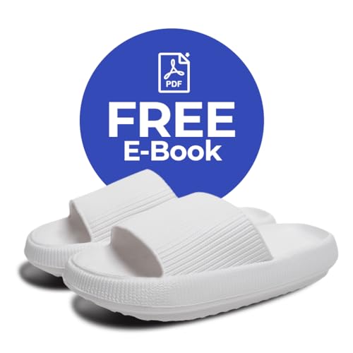 Image of Cloud Slides For Women And Men - Comfy Non Slip Indoors Slippers For Shower Spa Pool College Outdoors Slides - Soft And Cozy Open Toe House Sandals Thick Soles