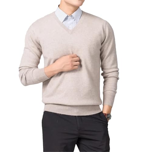 Fjnbbiot Men's V-Neck Pullovers Sweaters Cashmere Knitting Spring Sweaters Wool Knitwear Jumpers Clothes