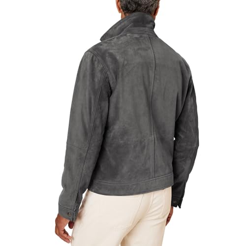 Men's Suede Leather Jacket - Western Style Cowboy Trucker Leather Jackets for Adult Outerwear2