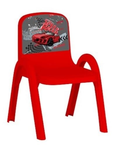 Silla Infantil - Envio 24h - 34x36x46 cm - Silla para niños de Interior o Exterior - Resistente y Ligera -Silla de Resina Plástico (Roja)