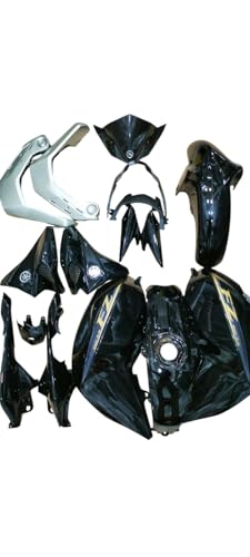 Image of JMD Auto Parts FZ V2.0 Motorcycle Full Body Kit, Black Colour with Golden Sticker, Vehicle Specific Fit