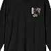 Godzilla Cherry Blossoms Front & Back Art Adult Black Crew Neck Long Sleeve Shirt-Medium