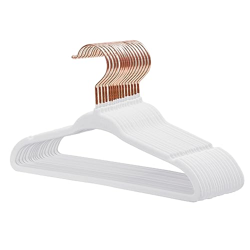 MangoKit 27.8 cm Perchas de Terciopelo Antideslizantes para bebés, Perchas para bebés y niños, Ultra Delgadas Que ahorran Espacio, Perchas de Ropa Resistentes y duraderas (Blanco, 15)