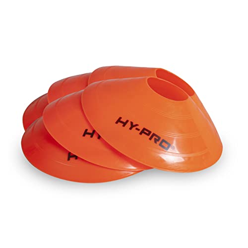Hy-Pro 6 Pack Training Cones For Indoor Outdoor Use | Football Drills Practice & Agility Training