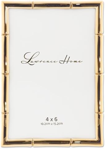 Lawrence 712246 4-Inch W x 6-Inch H Gold Metal Picture Frame with...