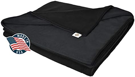 SENSORY GOODS Adult Extra Large Weighted Blanket Made in America- 25lb Extra Heavy Pressure - Black - Fleece/Flannel (80'' x 58'') Our Weighted Blankets Provide Comfort and Relaxation.