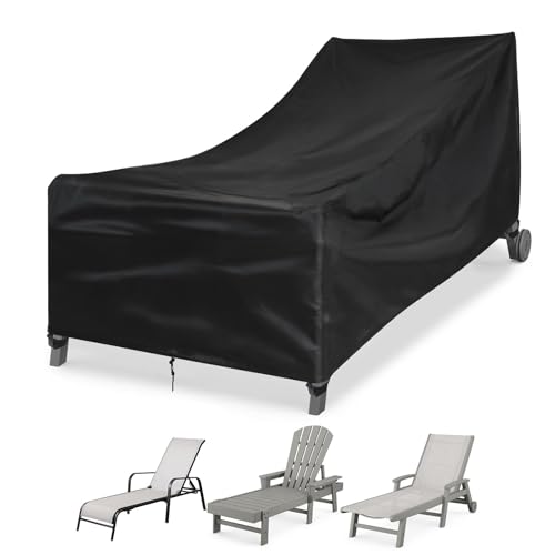 GARPROVM Gartenliege Abdeckung wetterfest, Schutzhülle für Liegestuhl 200x75x40/70cm, 420D Oxford Gewebe Wasserabweisend Winddicht Staubdicht UV-beständig Abdeckplane für Sonnenliege Loungeliege