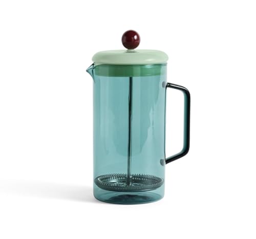 Hay Französische Kaffeepresse aus langlebigem Borosilikatglas, in der Farbe: Aqua, Maße: D: 15 cm, H: 19,5 cm, Fassungsvermögen: 1l, AB396-A938
