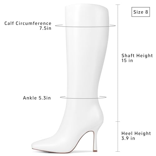 USIMAD Stiletto High Heel Knee High Boots for Women with Square Toe Side Zipper Fashion Tall Long Boots2