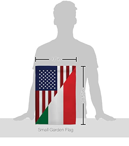 Breeze Decor Us Italian Friendship Garden Flag Regional American Alliance World Country Particular Area House Decoration Banner Small Yard Gift Double-Sided, Made In Usa #TOP1
