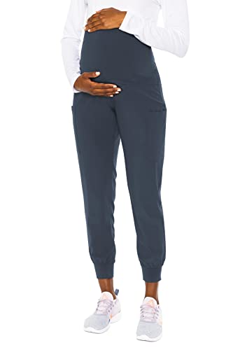 Image of Med Couture Maternity Jogger Pants Scrub Bottoms with 4 Pockets, Knit Waist Panel, Ultra Soft and 360° Stretch - MC8729