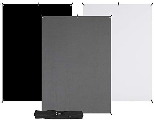 Westcott X-Drop 3-Pack Backdrop Kit (5' x 7') Quick Assemble, Portable Background for Portrait Photography and Headshots