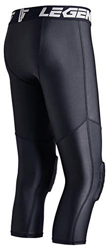 Youth Basketball Compression Pants with Knee Pads 3/4 Capri Padded Leggings Sport Tights for Kids Boys Girls2