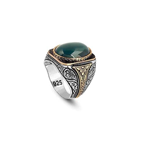 KAMBO Azurite Gemstone Ring – Star Of David Men's Ring In Solid Sterling Silver, Mystical Jewelry - View #5
