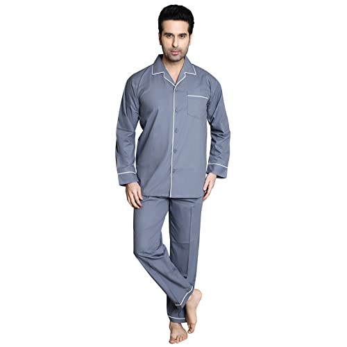 Image of Men's Cotton Solid Night Suit