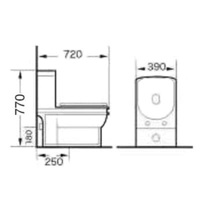 Inodoro moderno de una pieza con diseño decorativo en dorado y blanco, descarga dual potente y silenciosa para baño miniatura 4