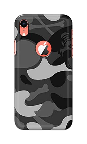 Image of Printed Hard Back Cover Case for Apple iPhone XR Logo View Back Cover (Army Pattern) -702