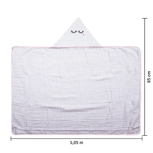 Toalhão de Banho Soft Premium Papi Baby C/ Capuz Bord para Bebê 1,05M X 85cm Contém 01 Un