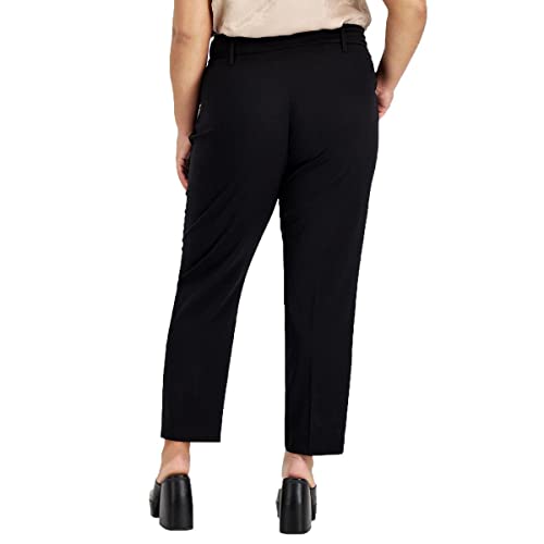 bar III Womens Plus Paperbag Waist Business Dress Pants Black 18W2