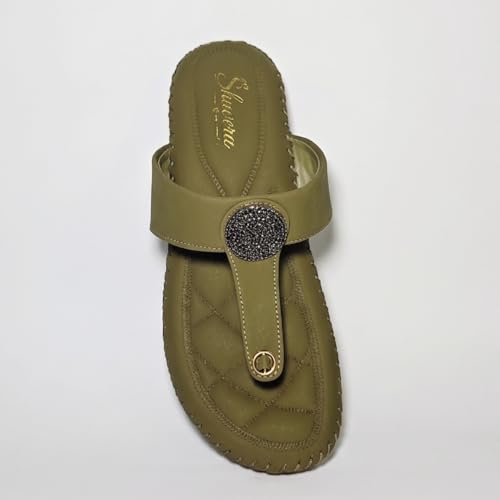 Image of Comfortable Synthetic Leather Sandals for Women and Girls | Thong Strap Casual Open Toe Flat Footwear for Daily Outings | Durable Everyday Footwear