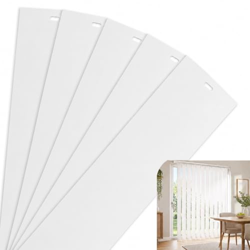 Vertical Blinds Replacement Slats 82.5 x 3.5 Inch White PVC Blinds Slats for Vertical Blinds Sliding Door Blinds Replacement Slats for Doors and Windows(5 Slats)