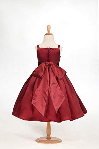 Pink Promise Dark Red Holiday Wedding Flower Girl Spaghetti Straps Dress2