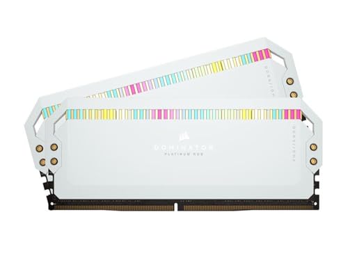 Image of Corsair Dominator Platinum RGB DDR5 32GB (2x16GB) DDR5 5600 MHz C36 Intel Optimised Desktop Memory (Onboard Voltage Regulation, Patented CORSAIR DHX Cooling, 12 Ultra-Bright CAPELLIX RGB LEDs) White