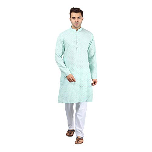 Image of Uri and MacKenzie Mens Cotton Woven Casual Kurta Pajama set