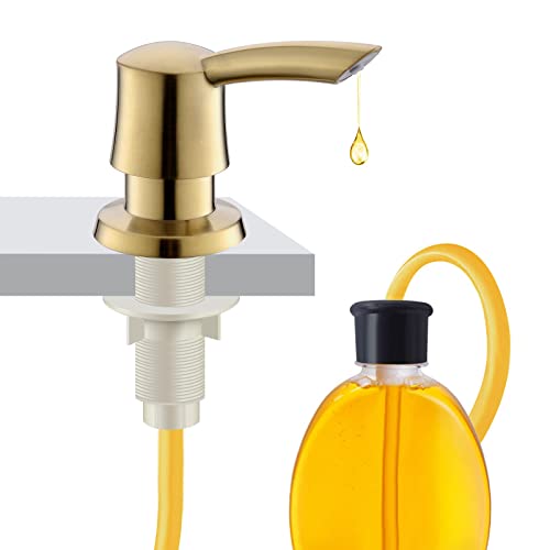 Preisvergleich Produktbild YardMonet Seifenspender für Küchenspüle, goldfarbener Seifenspender, goldfarbener Spülbeckenseifenspender mit 101,6 cm Rohr, Seifenspender, Verlängerungsrohr-Set, gebürstetes Gold