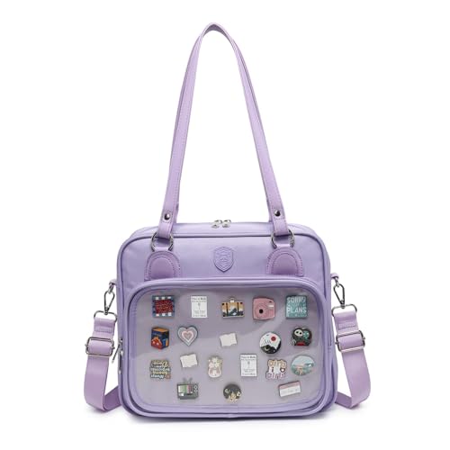 Image of Oxford Ita Bag Crossbody Shoulder Bag Satchel Messenger Backpack Multi-Purpose Pins Display