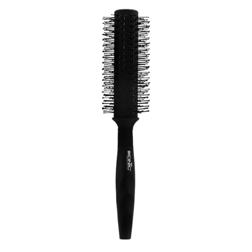 Image of Ikonic Professional Carbon Fibre Roller Brush with Ionic Technology, Anti Frizz Styling, Curling, Volumizing & Waves for Women & Men, All Hair Types, Heat Resistant, Salon & Personal Use - CFB 25