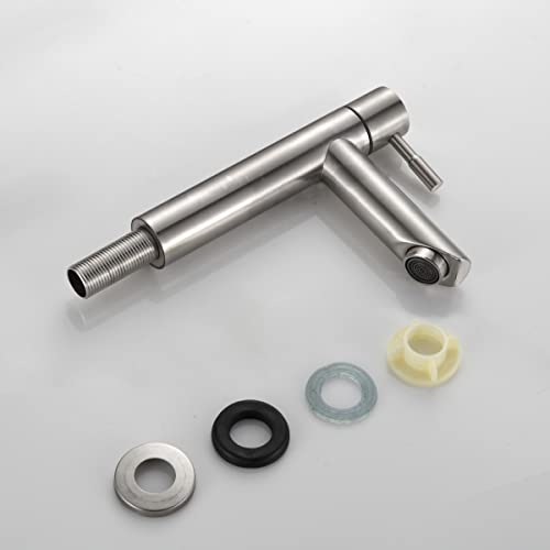 Torneira Banheiro Premium Luxo Fria Inox Aço Escovado Bancada Pia Banheiro Alto Padrão