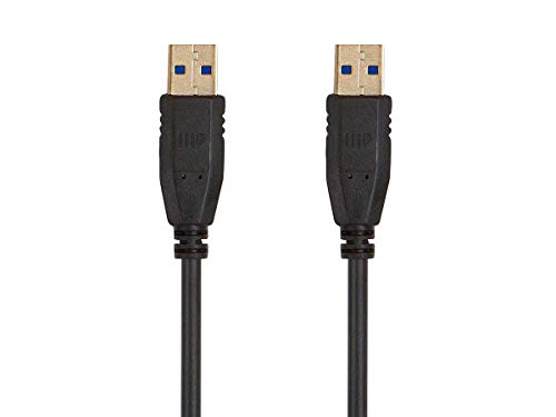 Monoprice USB 3.0 Type-A to Type-A Cable - 1.5 Feet - Black, for Data Transfer, Modems, Printers, Hard Drive Enclosures - Select Series