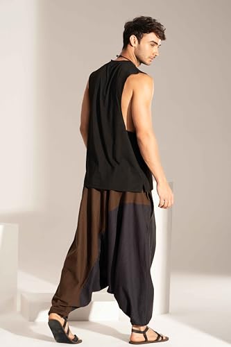 Image of The Veshti Company Stylish Harem Pants for Men's Cotton Hippie Style Baggy Oversized Yoga Pajama Pant