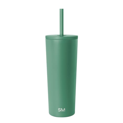Image of Simple Modern Classic Tumbler with Straw Lid | Insulated Iced Coffee Cup Reusable Stainless Steel Water Bottle Travel Mug | Gifts for Women Men Her Him | 24oz | Basil