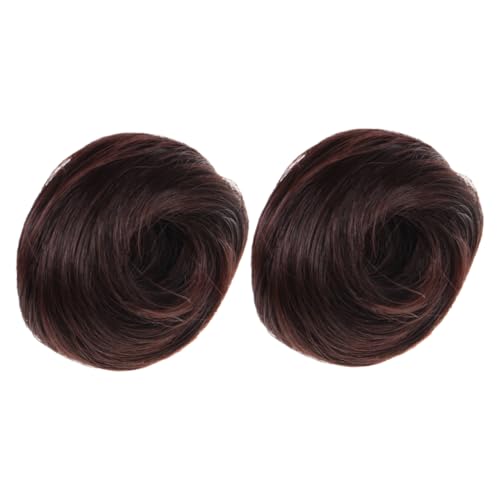 FRCOLOR 2pcs Fluffy Bun Hair Extensions for Women Realistic Fake Hair Bun Maker for Everyday Use Parties Weddings Effortless Styling with Volume Authentic Look