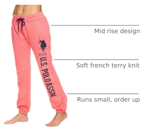 Image of U.S. POLO ASSN. Womens Sweatpants - Women Joggers Sweats with Logo Print - French Terry Poly-Cotton