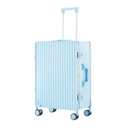PANKERS Suitcase Fashionable Aluminum Frame Suitcase For Men, Silent Universal Wheel Trolley Case, Boarding Case For Women Suitcases, Blue