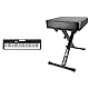Casio CT-S300 CASIOTONE Keyboard mit 61 anschlagdynamischen Standardtasten und Begleitautomatik, schwarz & RockJam Premium Adjustable Padded Keyboard Bench or Digital Piano Stool, Regulär