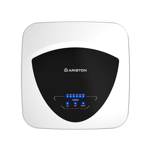 Ariston Andris Elite - Scaldabagno Elettrico 30 Litri U/5 EU Sopralavello 44,6x40x44,6 cm - Boiler Elettrico con Pacchetto ABS Risparmio Energetico e Sicurezza, 1500W, Classe Energetica A