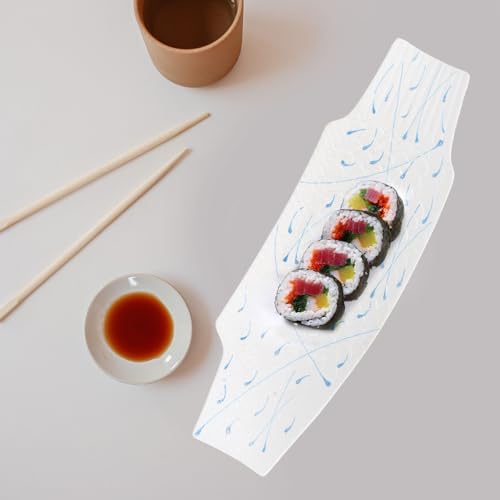 Plato de sushi cerámico con forma de pez miniatura 7