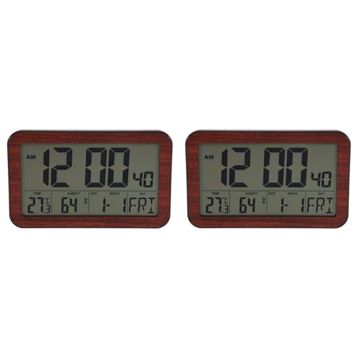 Iyalezirk 2X Reloj de Pared Digital de Pantalla Grande Reloj de Pared Electrónico para El Hogar Reloj Despertador Electrónico para Estudiantes Reloj de Escritorio con Pantalla Digital B