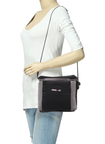 Image of BagsRUs Black Polyester 6 Liter 6 Cans Portable Travel Chiller Cooler Bag with Free ice Pack (CH102FBL)