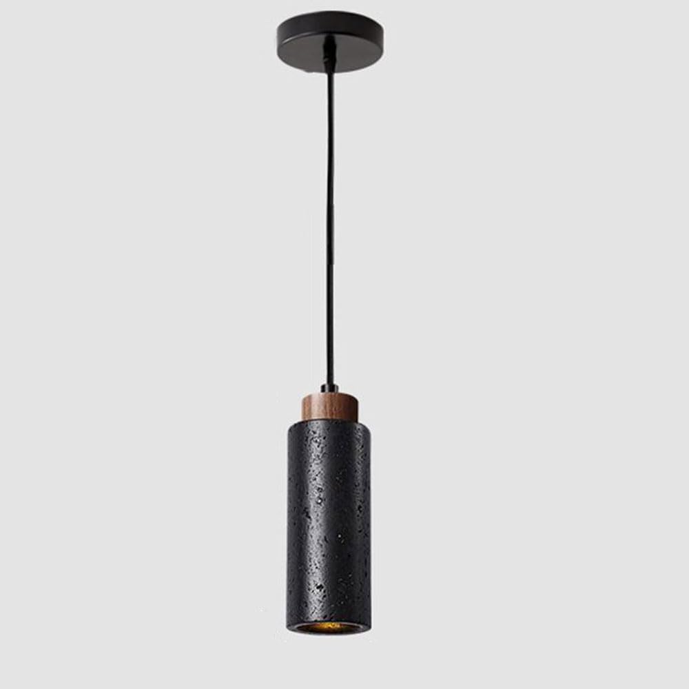 SYAXVOM Modern Black Hanging Lamp Interior Wabi Sabi Kitchen Pendant ht Fixture For Dining Room Scandinavian Cave Stone Industrial Chandelier Bedroom Bathroom