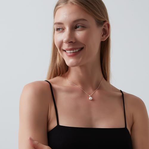 GAVU 925 Sterling Silver Freshwater Pearl Necklace for Women, Handpicked AAA Single Pearl Pendant Necklace3