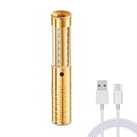 ACMHNC LED-Stroboskop-Taktstock Wiederaufladbar, Blinklicht für Champagner, 1800 mAh Akku, Leuchtstäbe LED Flaschenblitz für KTV Bar Club Party, Weißes Licht, Gold