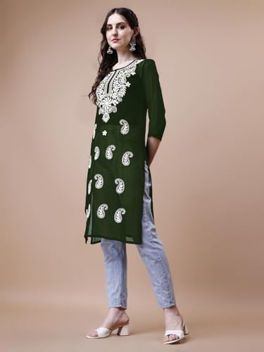 Image of EthnicJunction Women's Georgette Straight Fit Tunic Tunic