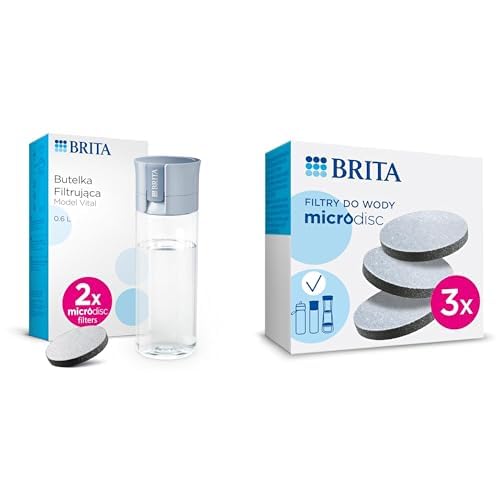 BRITA Zestaw 2produkty Butelka Vital błękit 0.6L + MicroDisc filtry 3szt