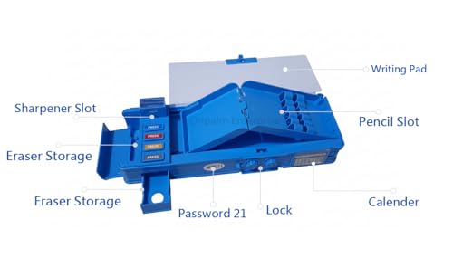 Image of Kids Dinosaur Pencil Box with Multi-Function Pop-Out Buttons | Dual Storage, Built-in Sharpener, Writing Pad, Password Lock | Premium ABS Plastic Pencil Case for Boys & Girls